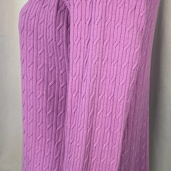 Talbots Purple Cable Knit Crew Neck‎ Sweater - Picture 2 of 5
